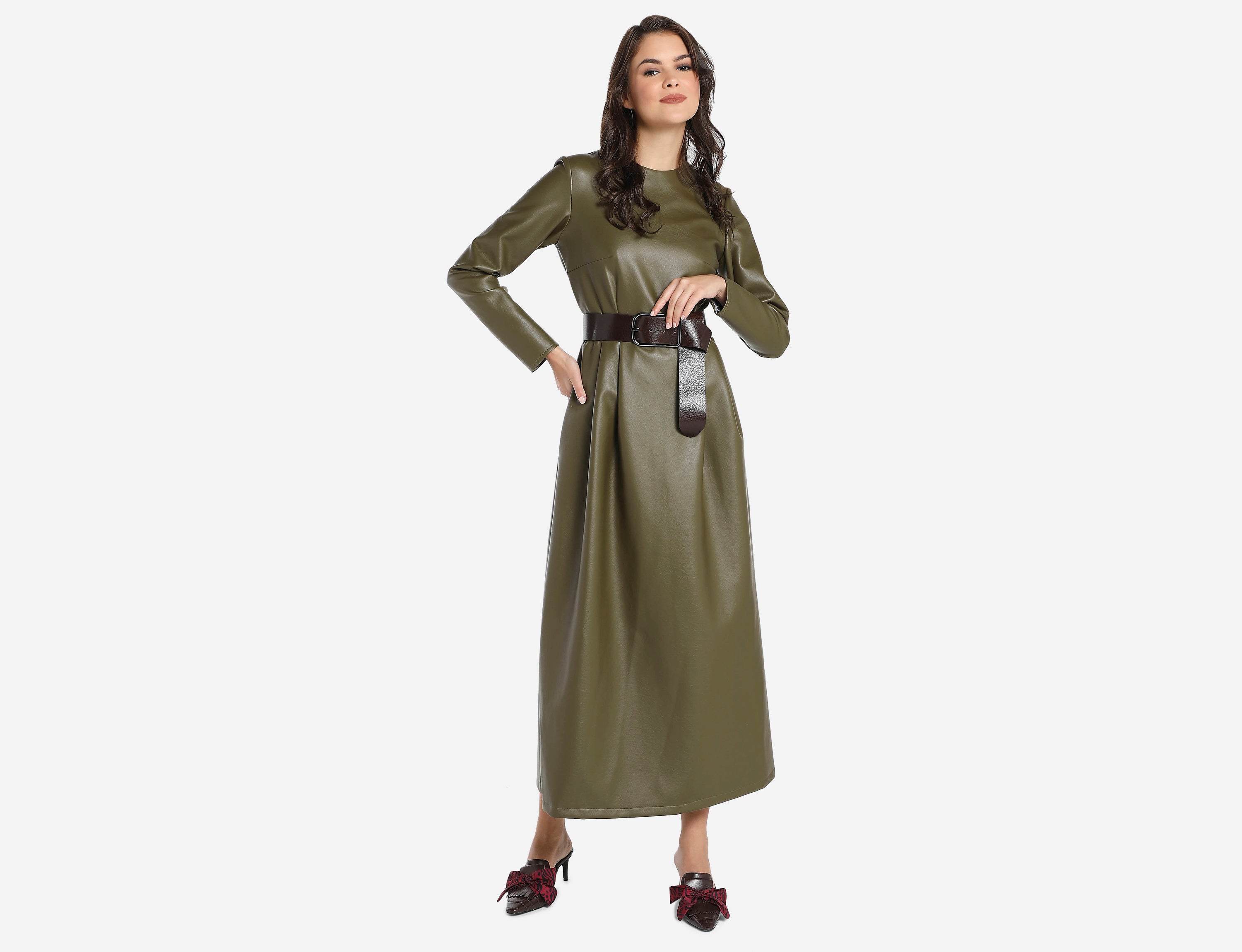 Faux Leather Dress