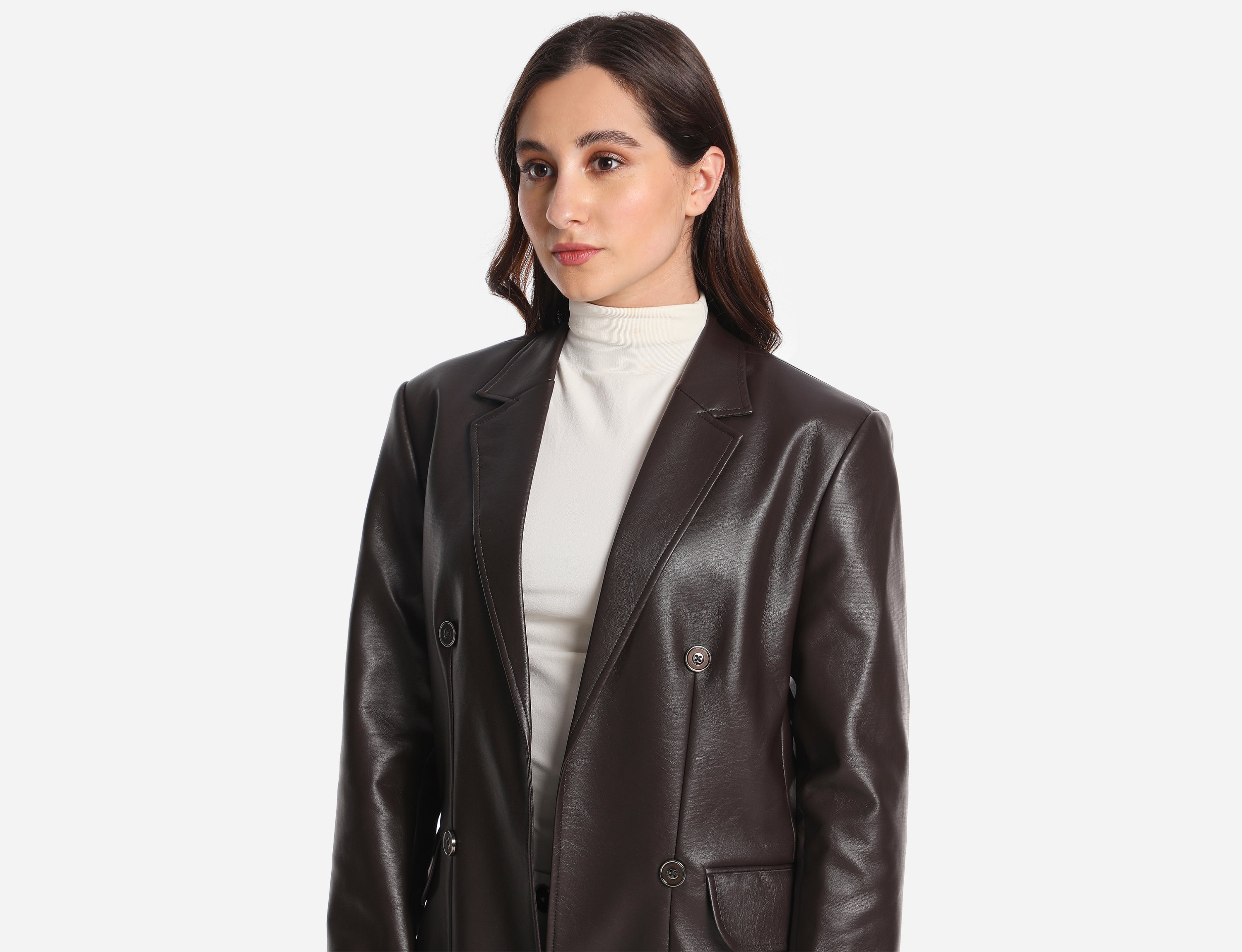 Faux Leather Coat
