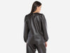 Faux Leather Blouse