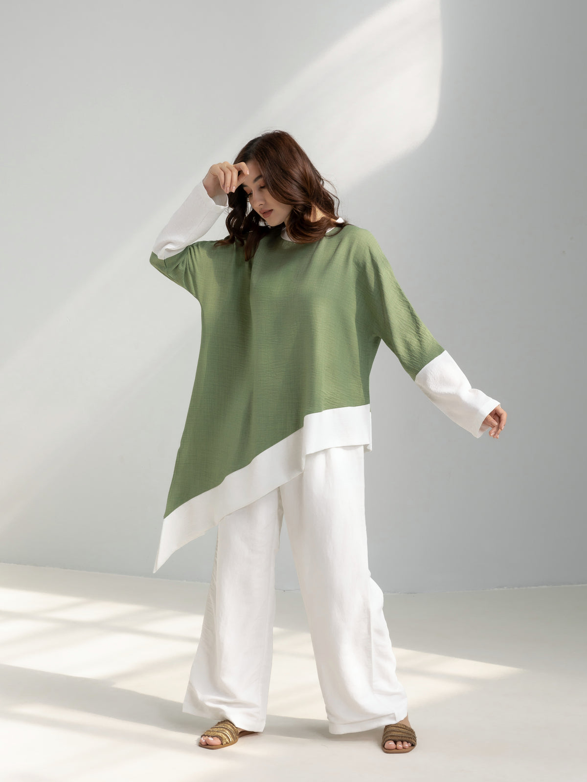 Asymmetric Linen Top