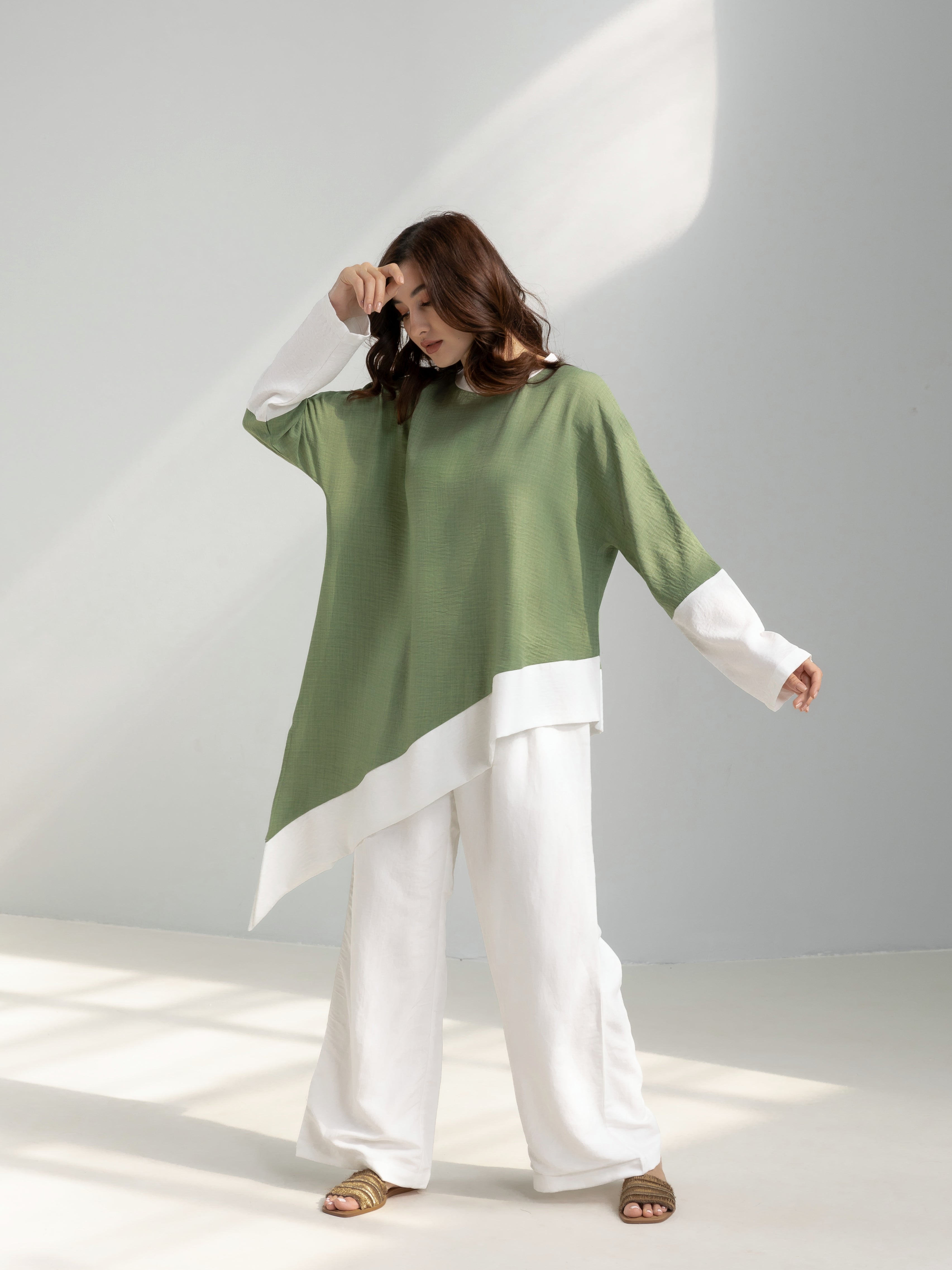 Asymmetric Linen Top