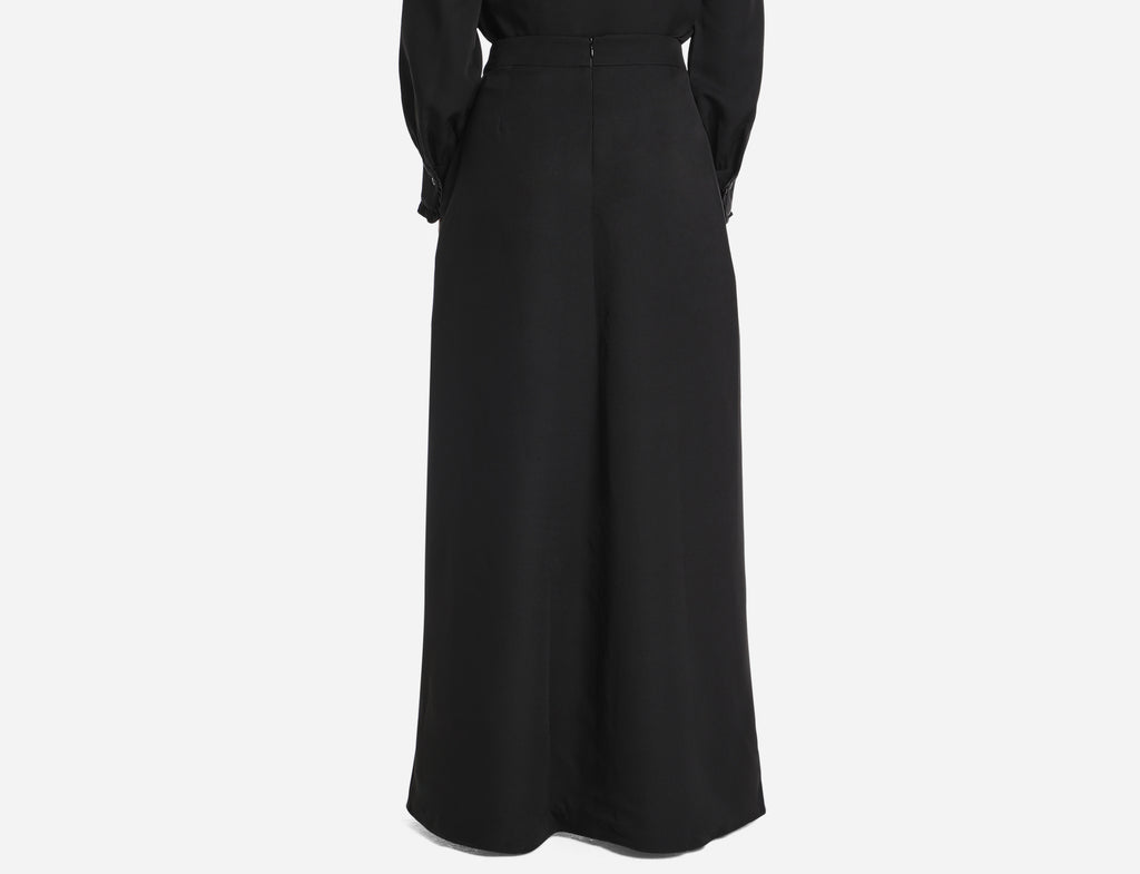Wide leg pants with overlay skirt