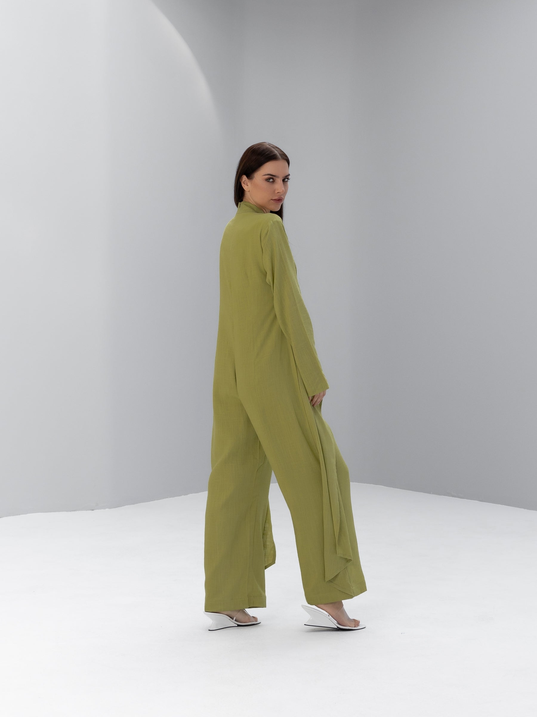 Linen Front Wrapped Jumpsuit