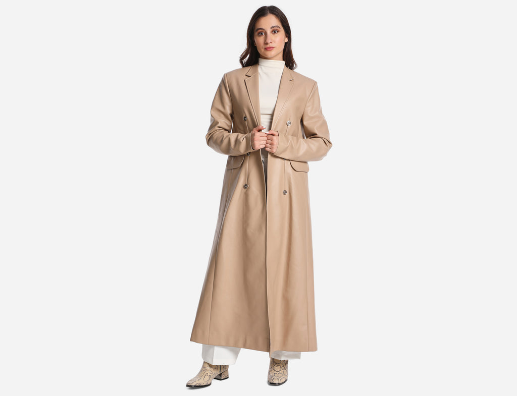 Faux Leather Coat