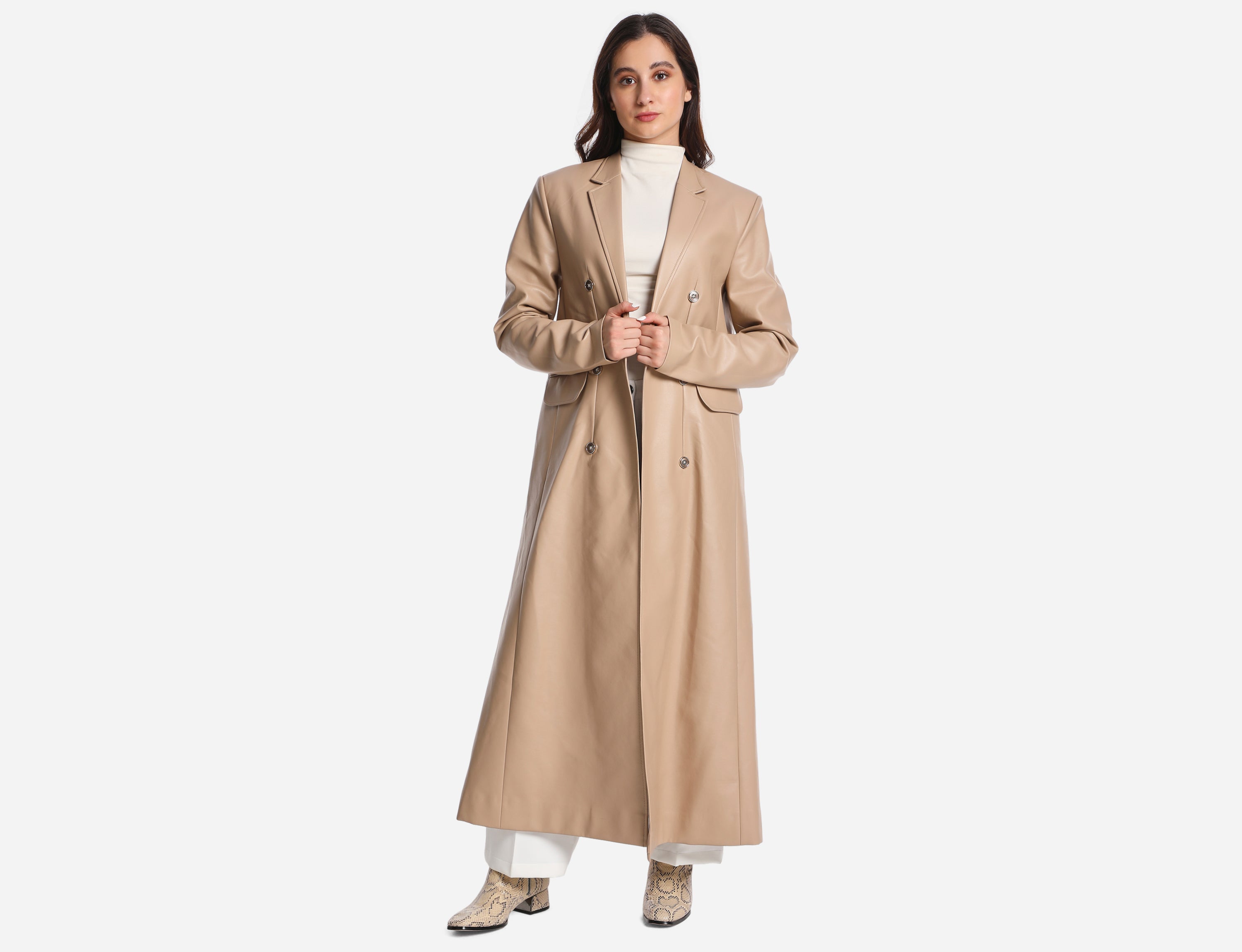 Faux Leather Coat