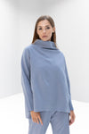 Loose Turtleneck Top with Studs