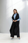 Drap collar sleeveless Long Cardigan