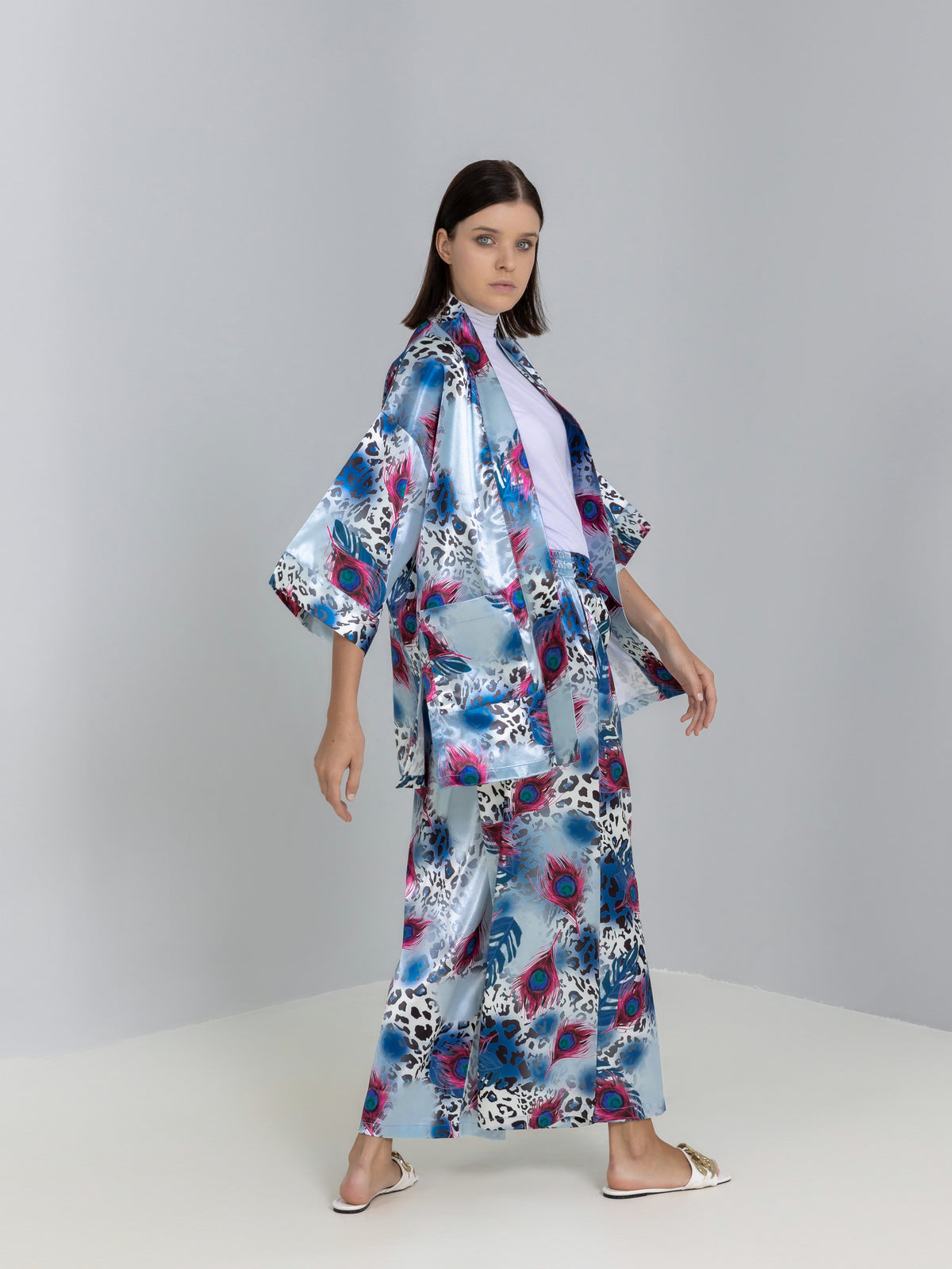 Flowing wide-leg Printed Trousers