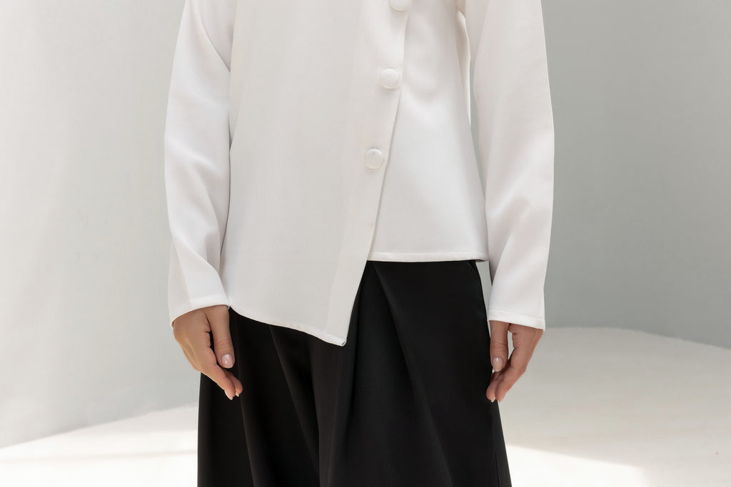 Buttoned Asymmetric Blouse