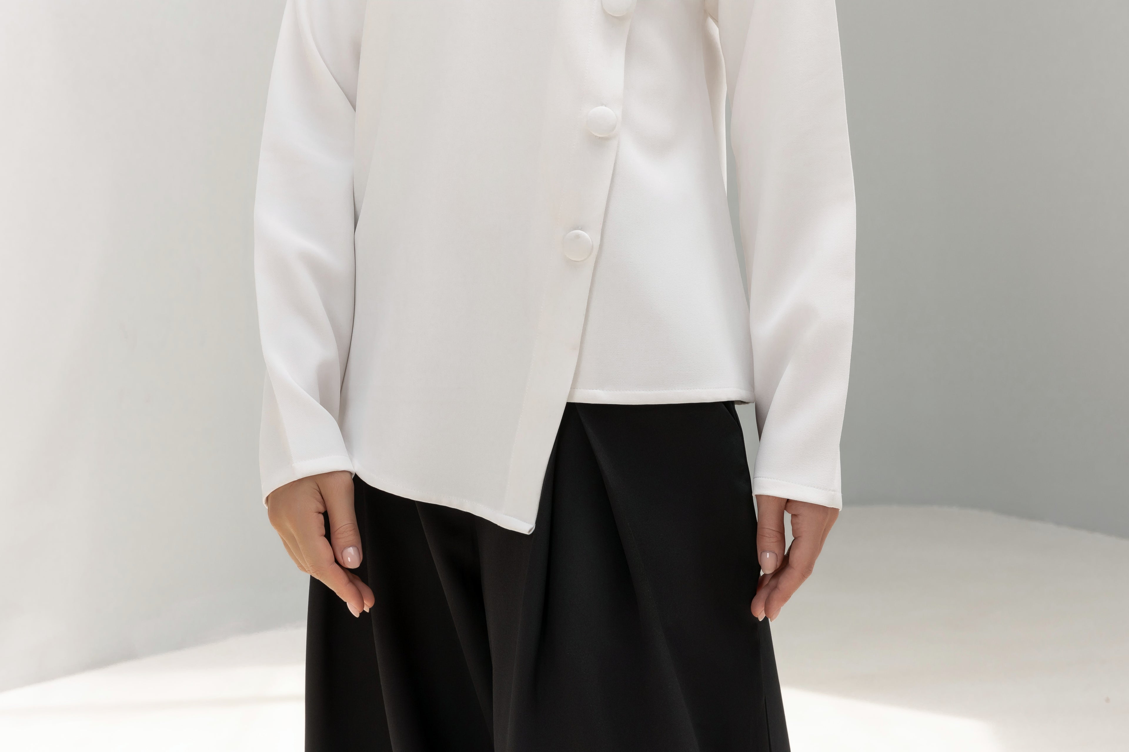 Buttoned Asymmetric Blouse