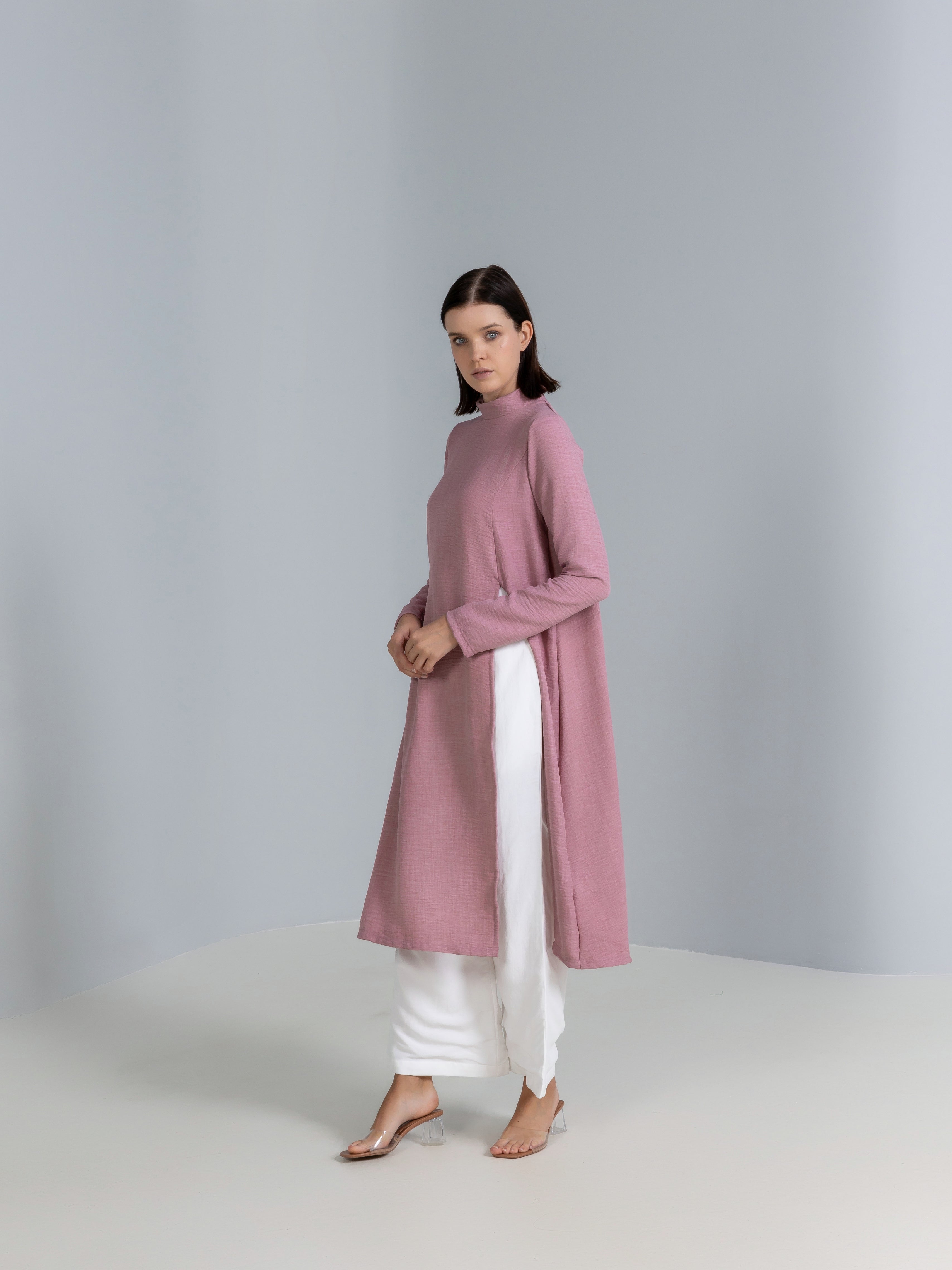 High-Slit Linen Top
