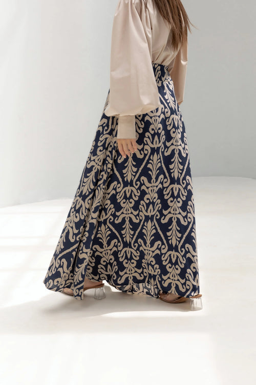 Maxi Flared Printed Skirt