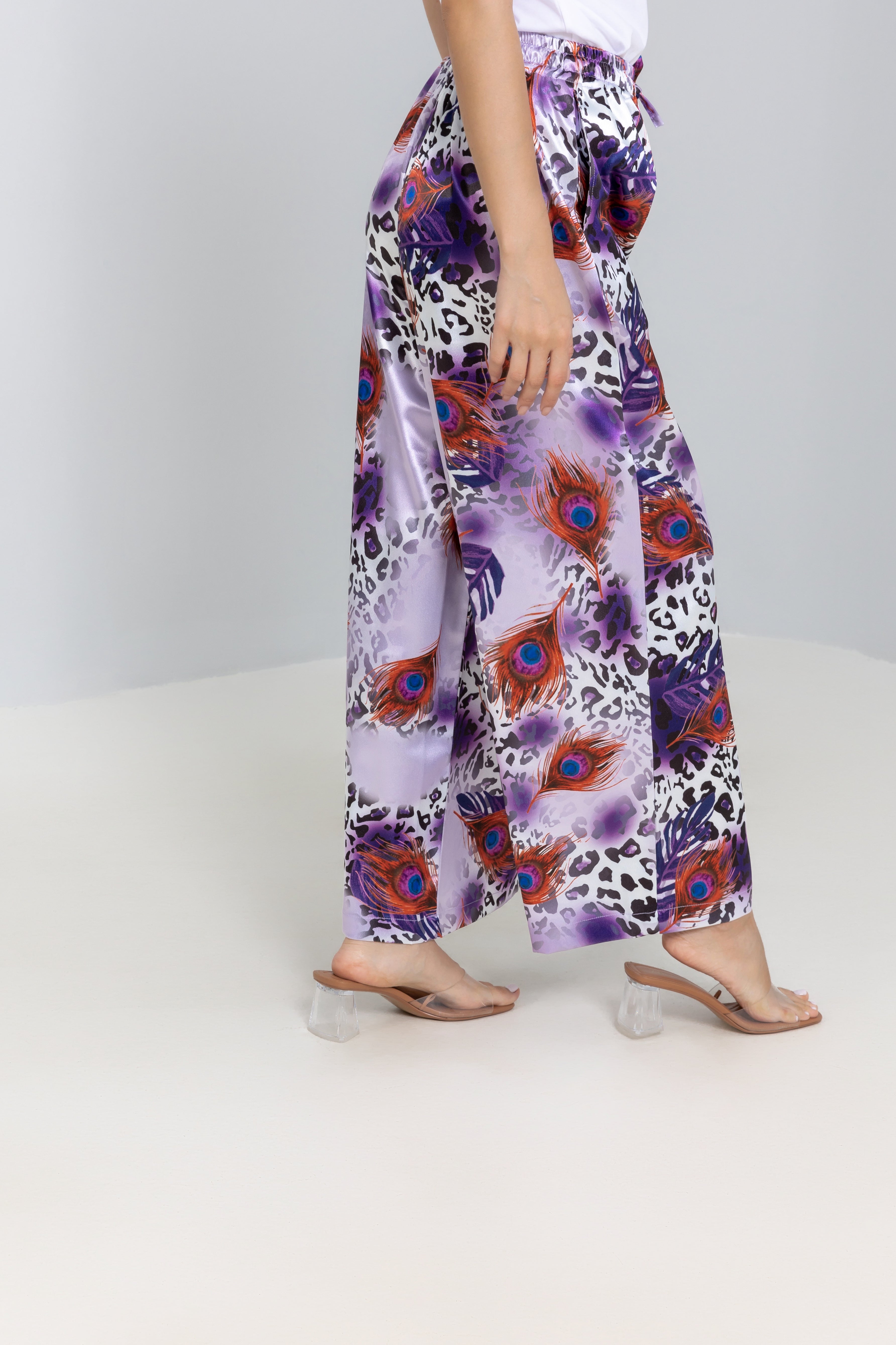 Flowing wide-leg Printed Trousers