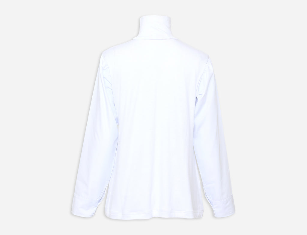 High neck top with shirt sleeves