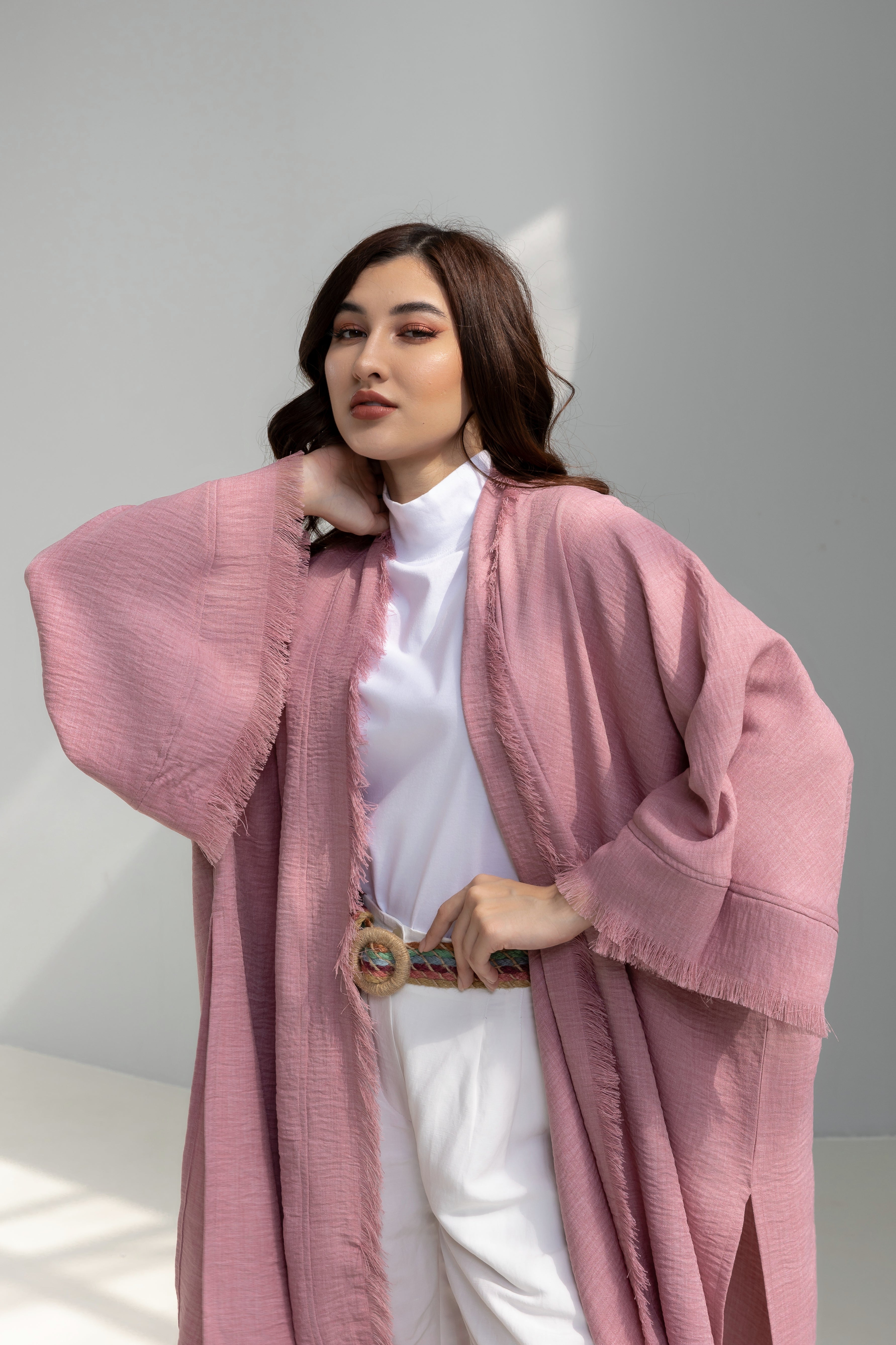 Linen Cardigan with fringes