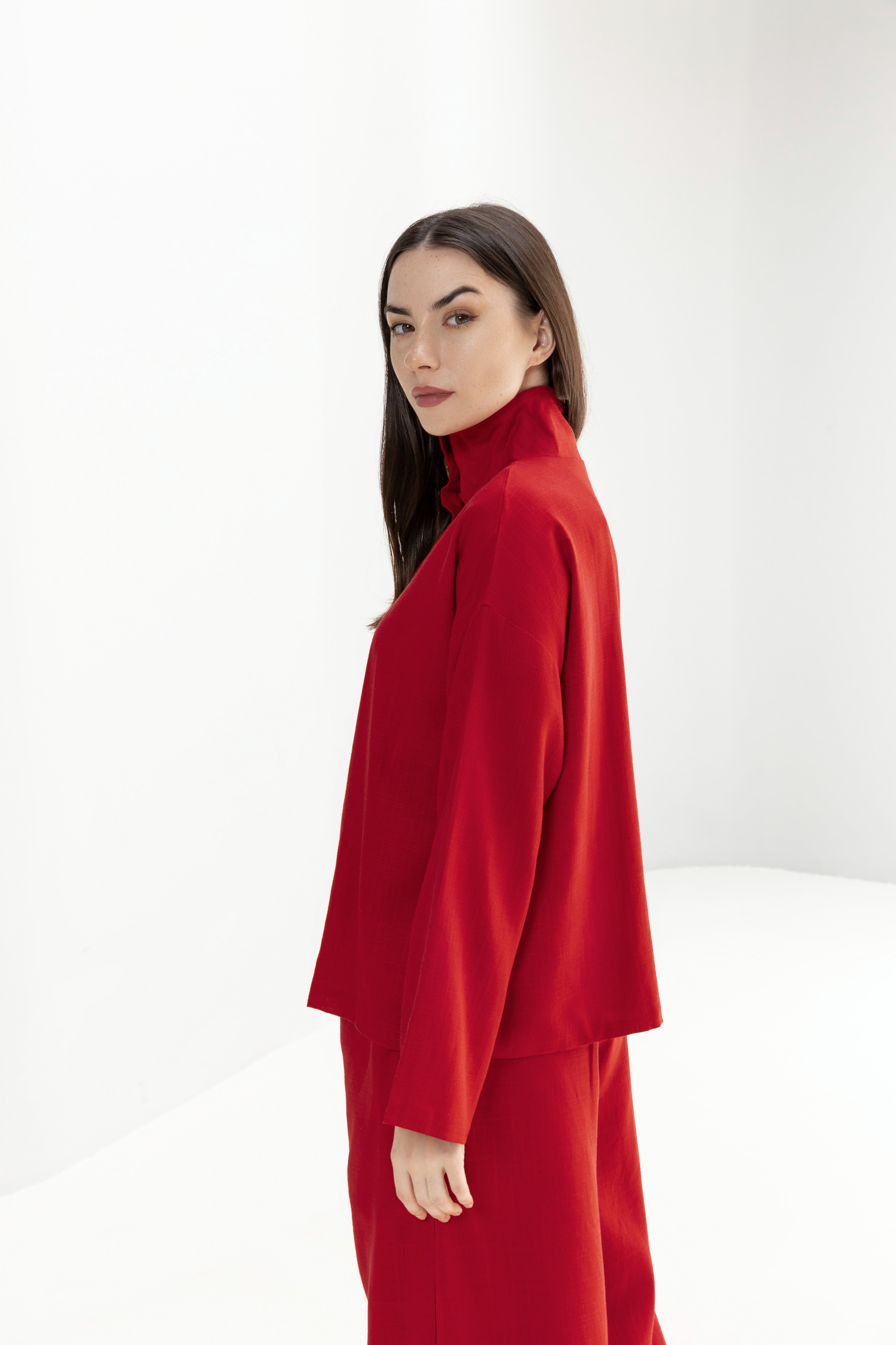 H-line High collar Top