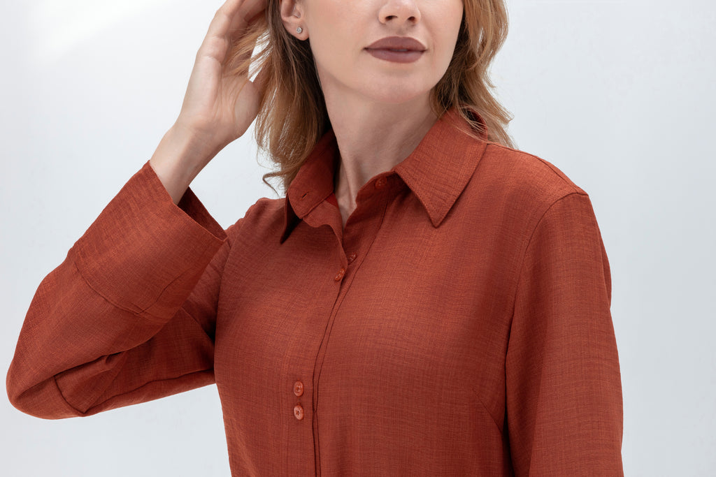 Linen Shirt Dress with Belt Bag
