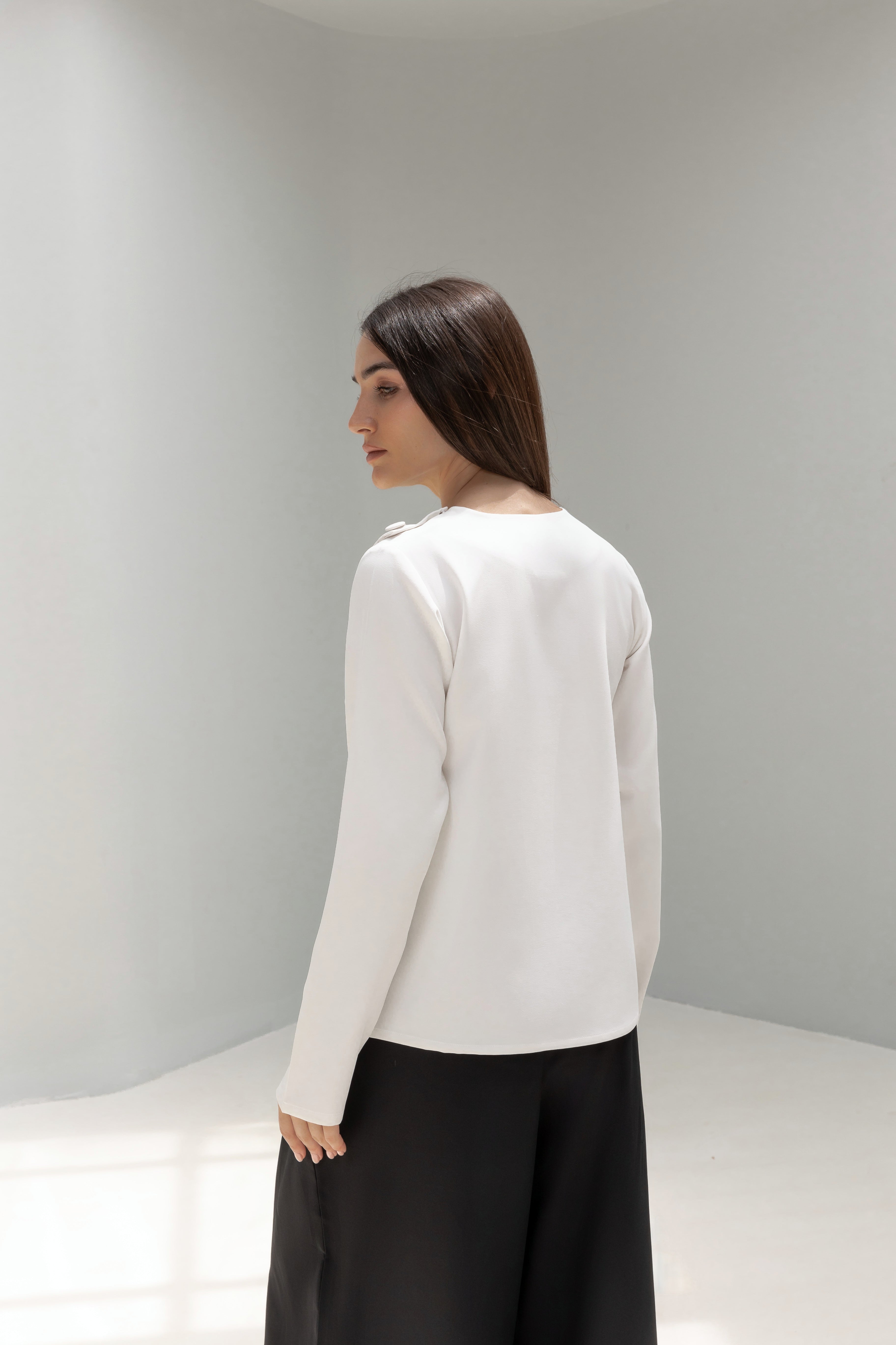 Buttoned Asymmetric Blouse