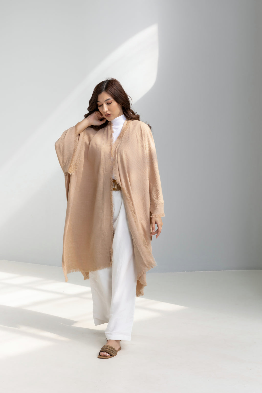 Linen Cardigan with fringes