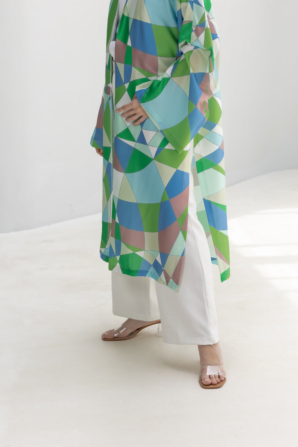 Printed Satin Silk Cardigan