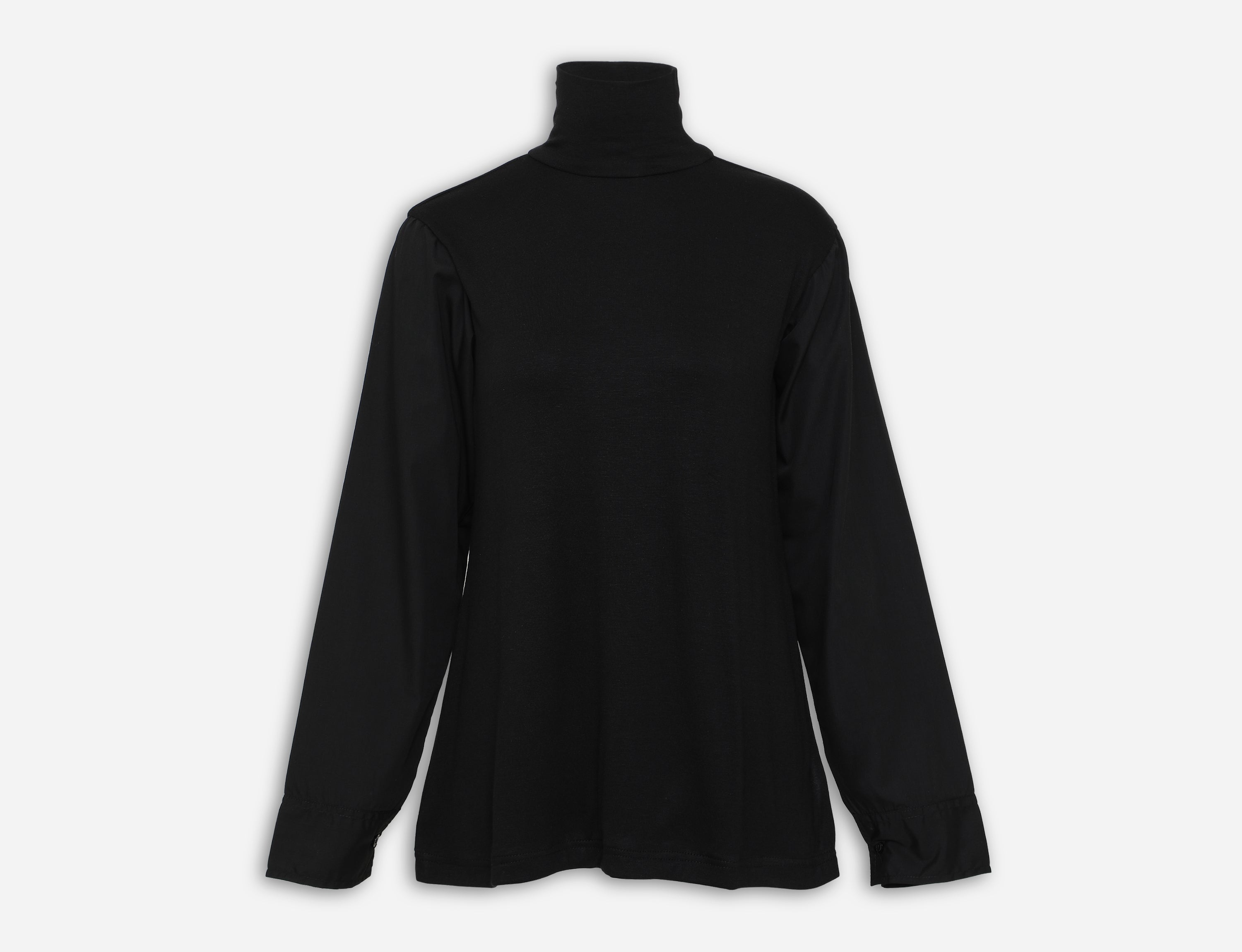 High neck top with shirt sleeves