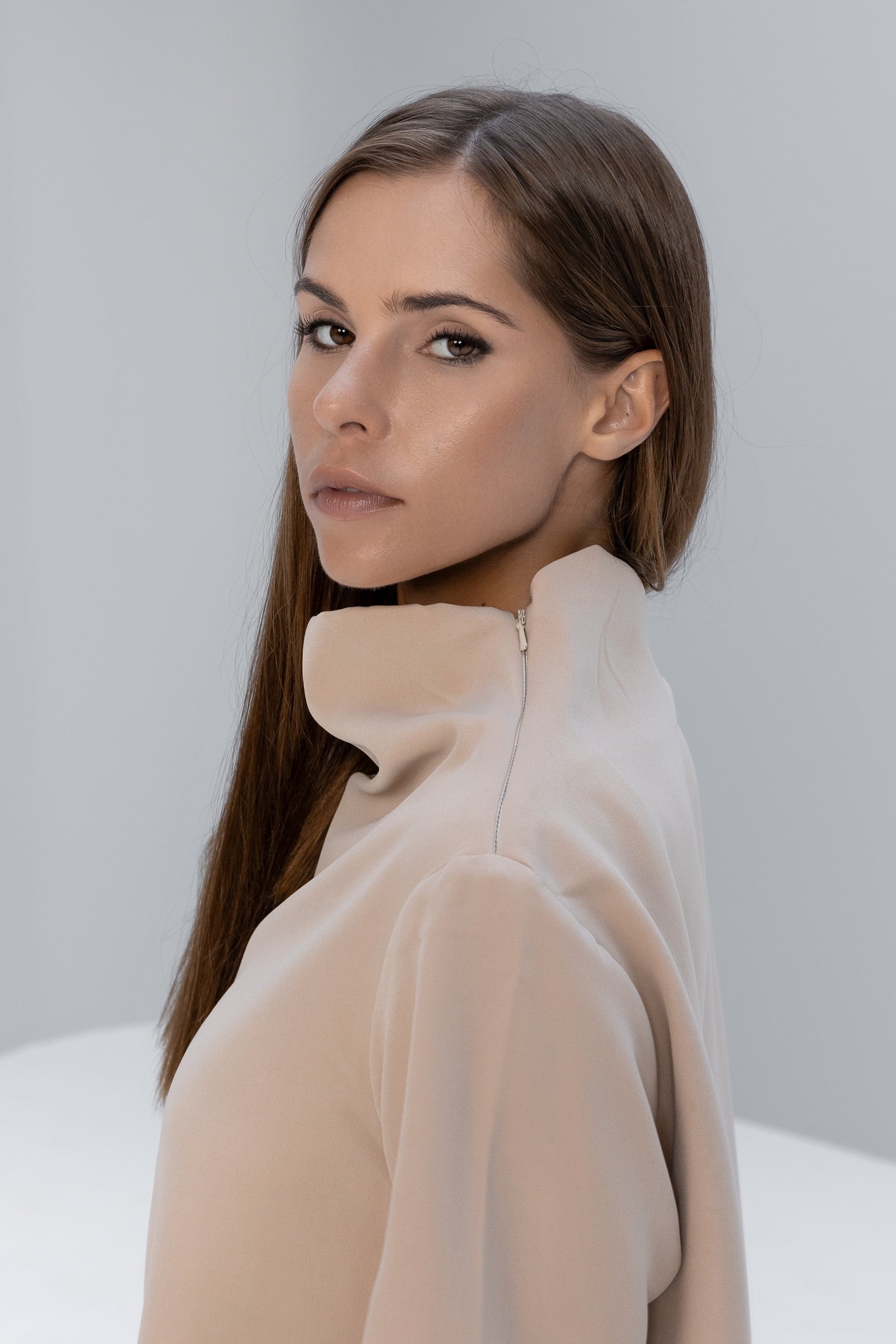 Loose Turtleneck Top with Studs