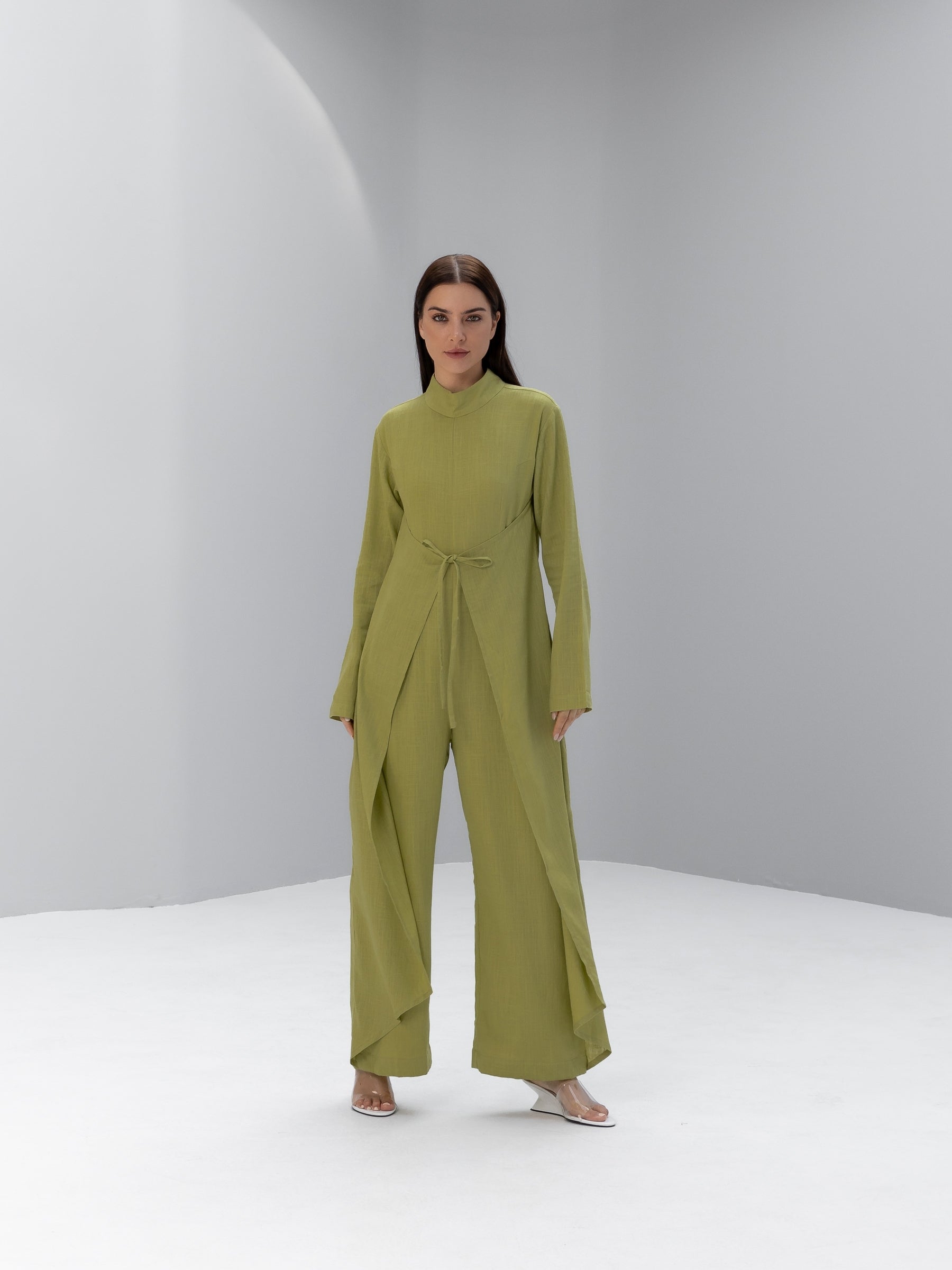 Linen Front Wrapped Jumpsuit