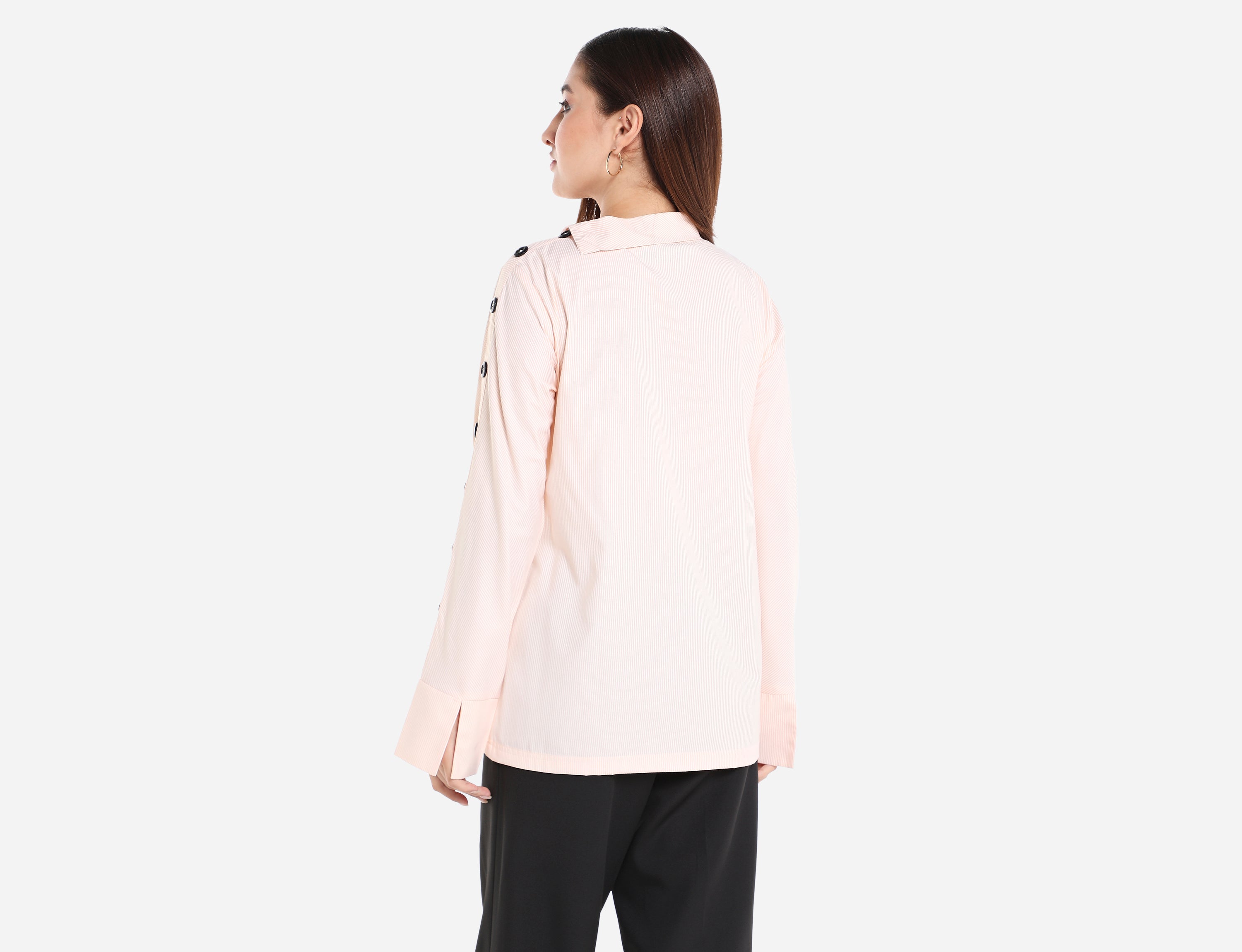 Shirt with buttons on sleeve