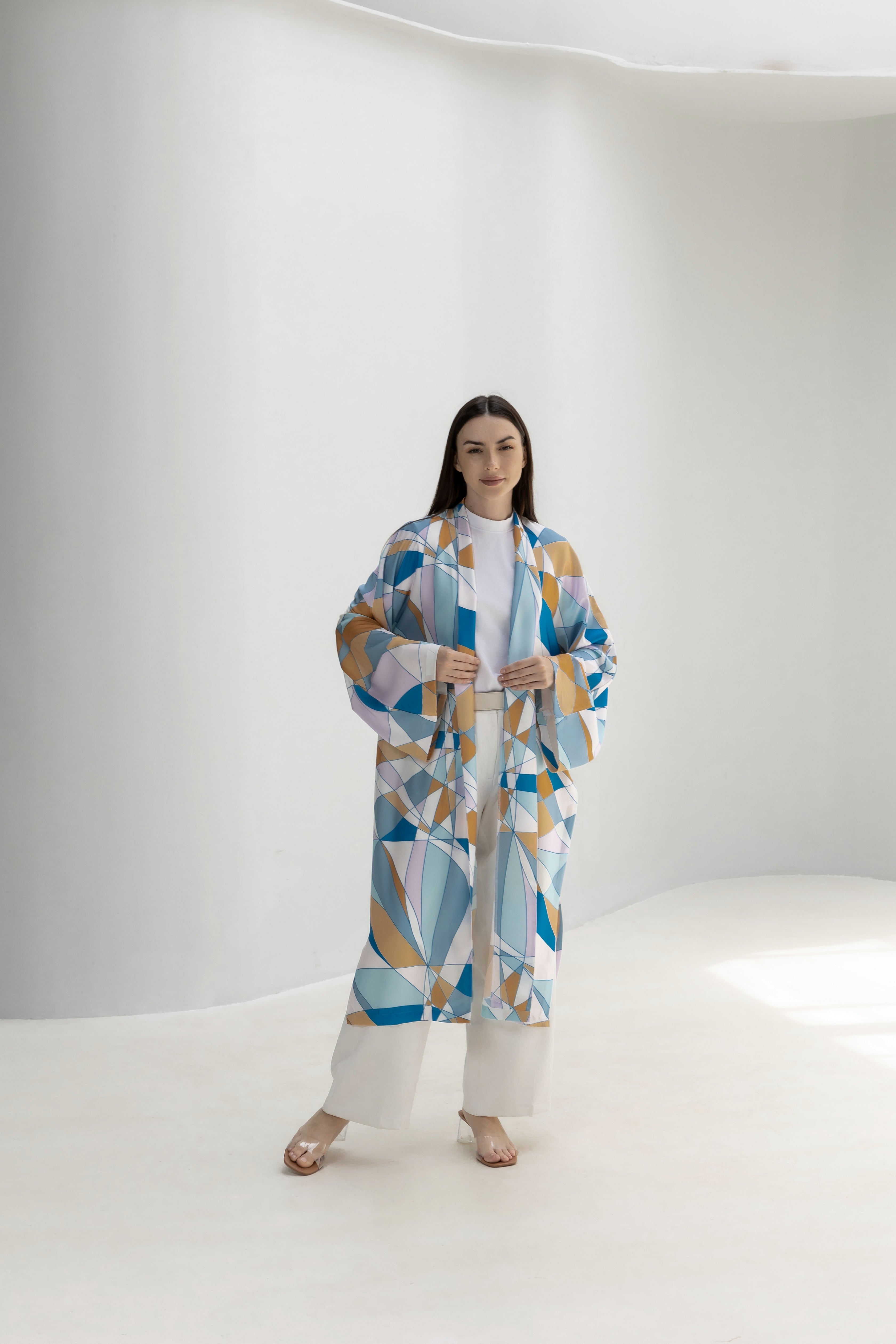 Printed Satin Silk Cardigan