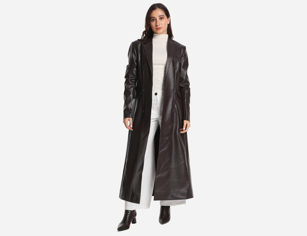 Faux Leather Coat