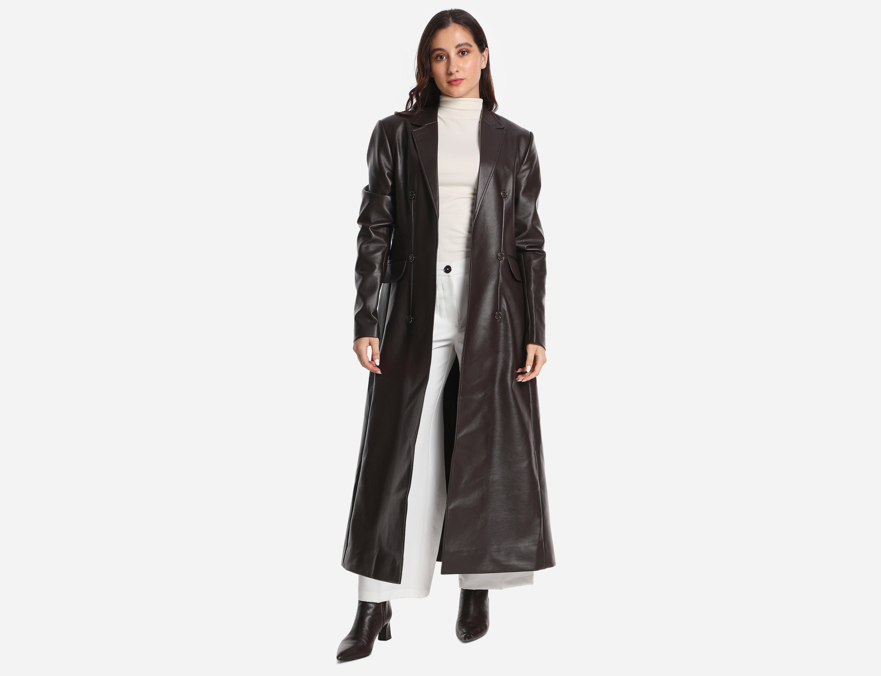 Faux Leather Coat
