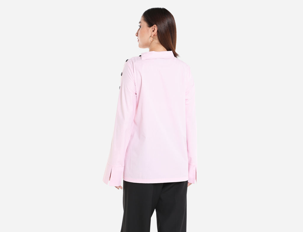 Shirt with buttons on sleeve