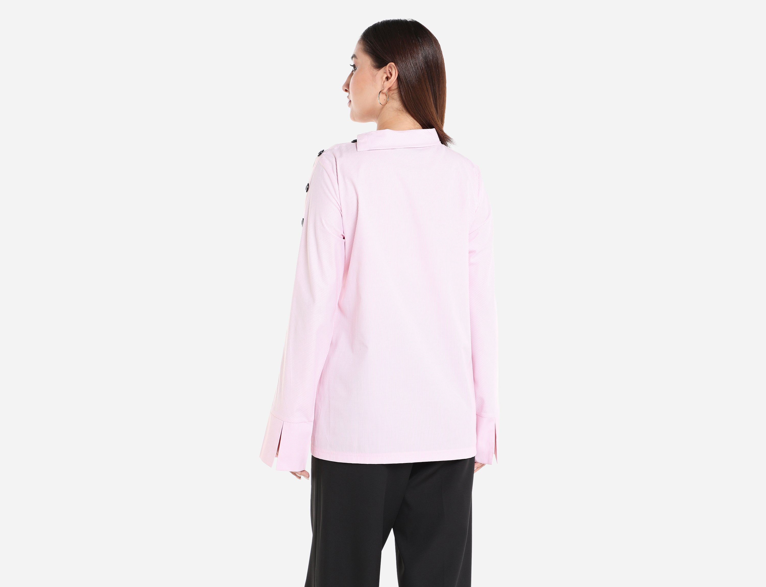 Shirt with buttons on sleeve