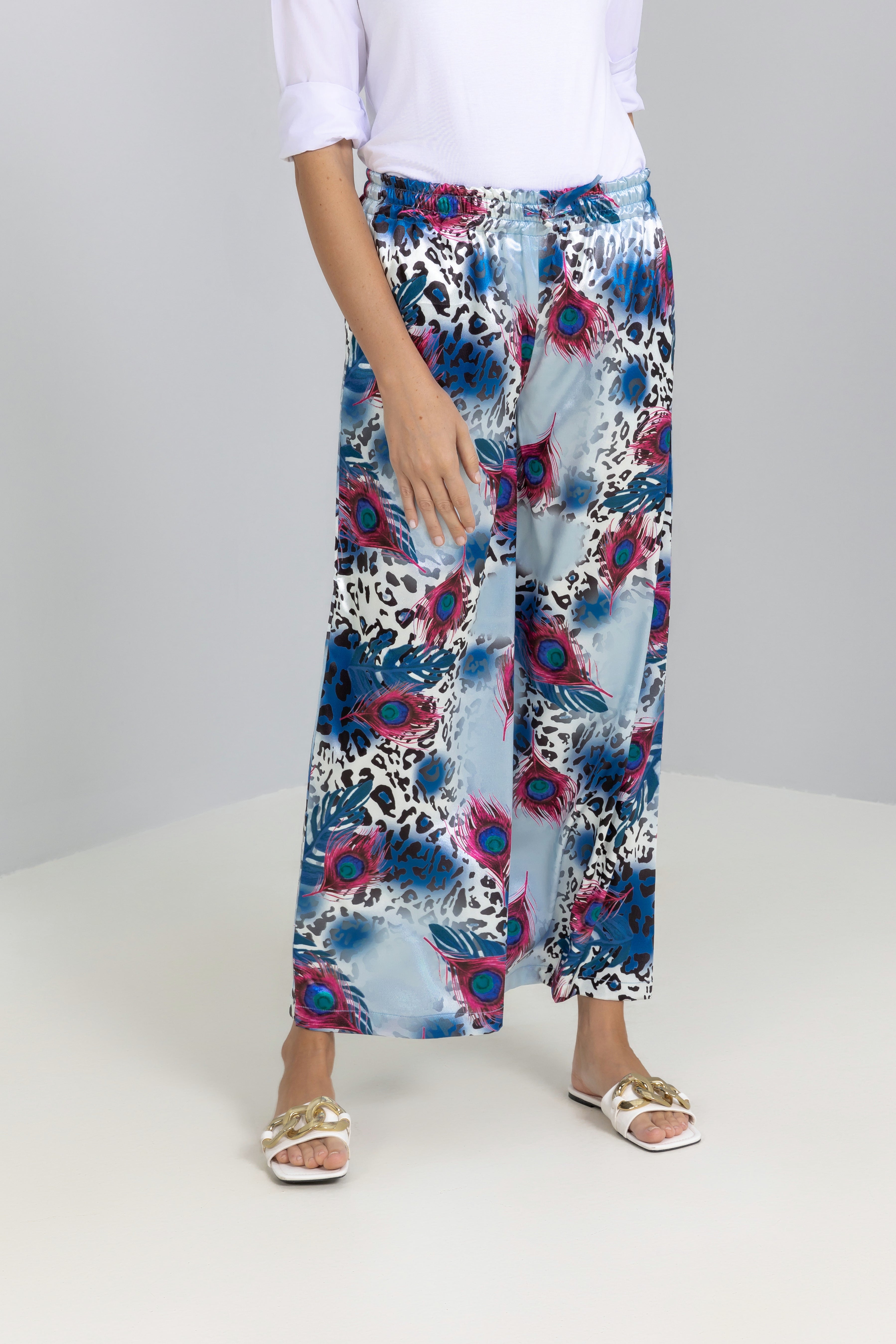 Flowing wide-leg Printed Trousers