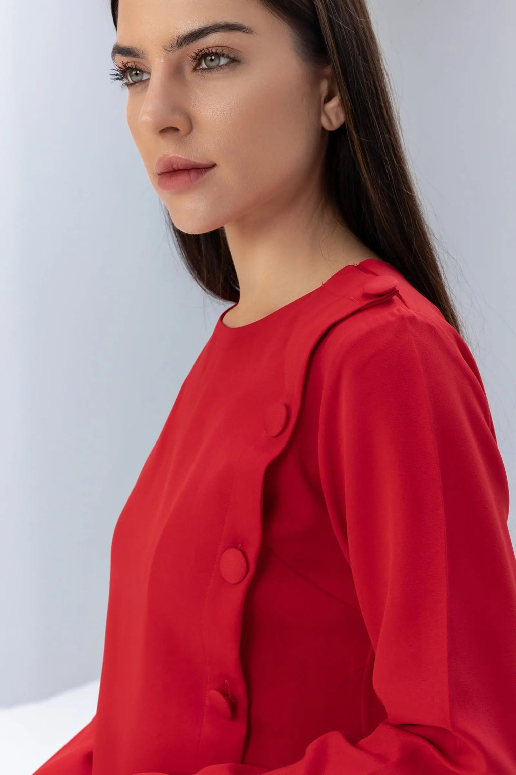 Buttoned Asymmetric Blouse POSH