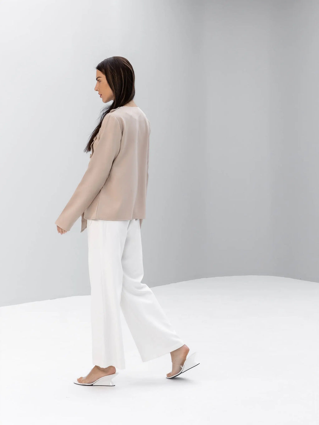 Buttoned Asymmetric Blouse POSH