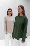 Buttoned Asymmetric Blouse POSH