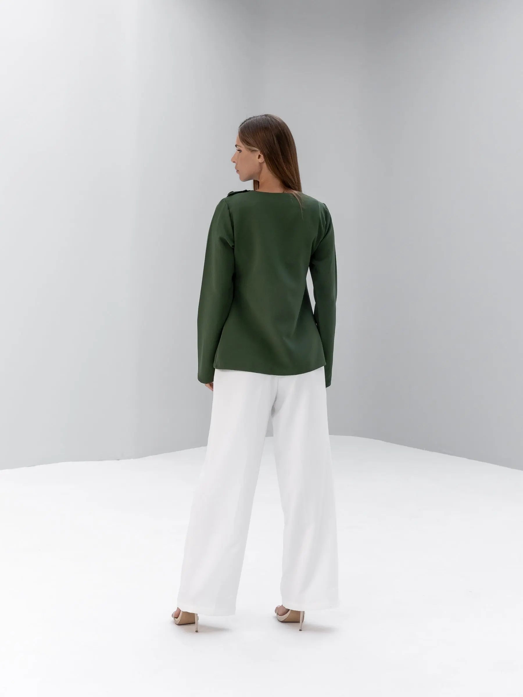 Buttoned Asymmetric Blouse POSH