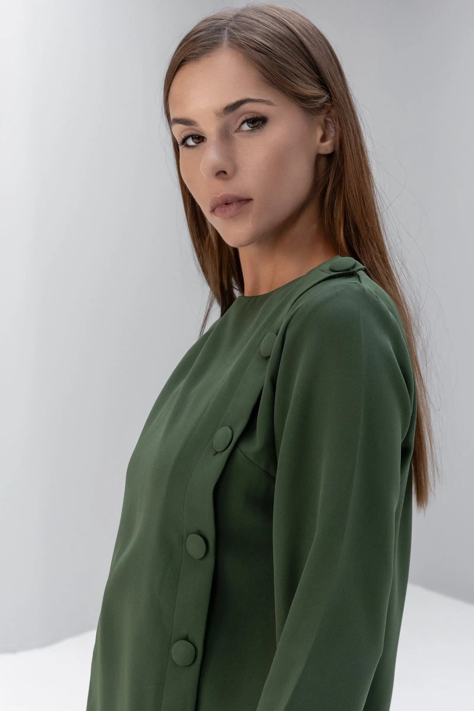 Buttoned Asymmetric Blouse POSH