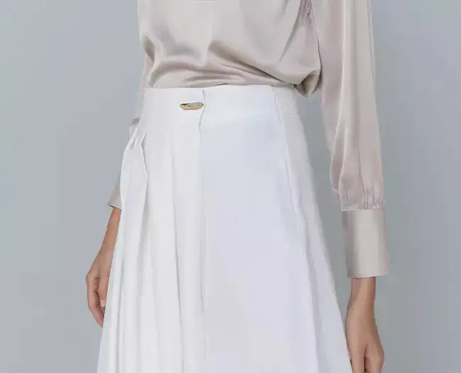 Trousers with Pleated Wrap