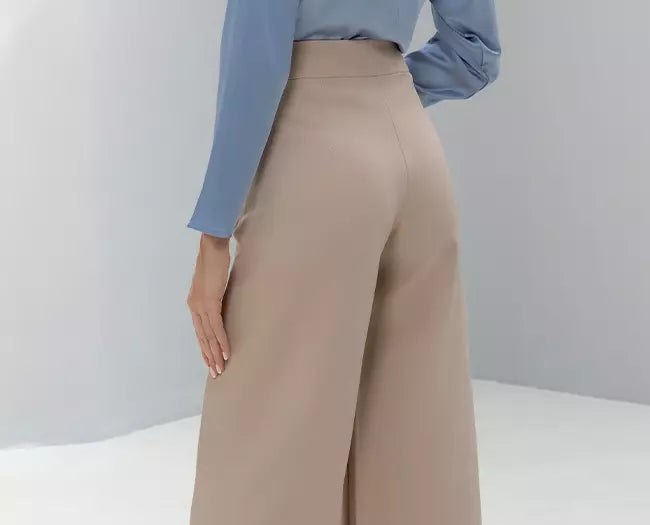 Trousers with Pleated Wrap
