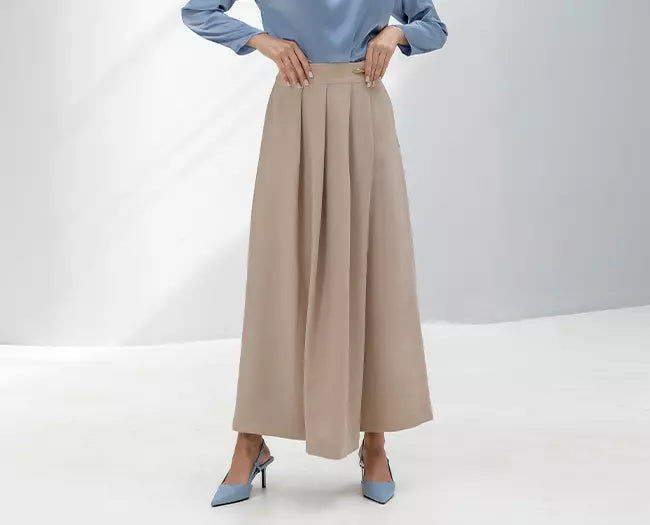 Trousers with Pleated Wrap