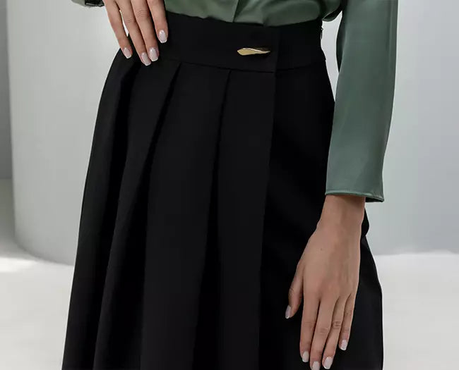Trousers with Pleated Wrap