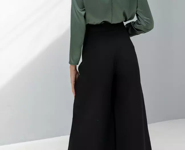 Trousers with Pleated Wrap
