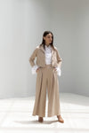 Wide-leg mid-waist tailored Trousers