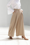 Wide-leg mid-waist tailored Trousers