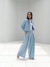 Wide-leg mid-waist tailored Trousers