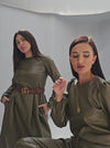 Faux Leather Blouse
