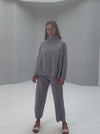 Loose Turtleneck Top with Studs