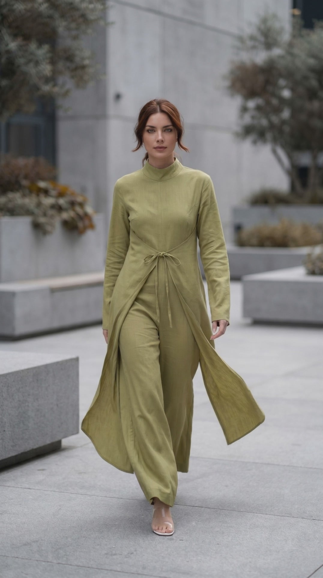 Linen Front Wrapped Jumpsuit